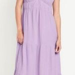 Old Navy NEW  purple lavender fit & flare crinkle gauze maxi dress Photo 0