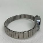 Women quartz analog watch silver tone 22mm oval stretch band size 7” running Photo 4