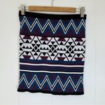 Jessica Simpson Blue, Purple, & White Geometric Print Mini Skirt S Photo 0