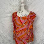 Cynthia Rowley  Tropical Floral Ruffle Rayon Blouse Size S NWT Photo 2