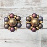 Vintage Clip On Earrings Pretty Cluster Photo 0