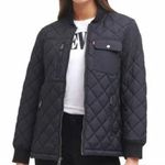 Levi's  Quilted Bomber Jacket Women’s Size S Black with Pink Inside Photo 0
