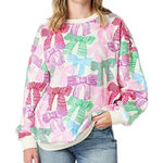 Mighty fine  Size X-Large Women’s Crew Neck Long Sleeve Multicolor Sweatshirt New Photo 0