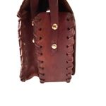 True Vintage 60's Hand Tooled Stitched Leather Crossbody Western Boho Saddle Bag Brown Photo 8