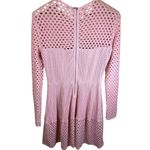 BCBGMAXAZRIA  Kyla Pink Eyelet A-Line Mini Dress Size Medium‎ Lined Barbiecore Photo 3
