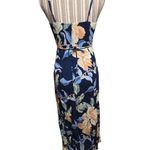 Navy Floral Maxi Dress with Orange and Cream Flowers Blue Size 6 Photo 5