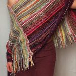 Handmade Knitted Asymmetric Poncho Multiple Photo 0