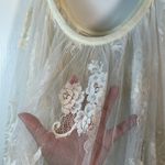 Free People  Cream Cold Shoulder Lace Cover Up Blouse Swimsuit Cover Size XS/S Photo 5