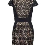 Jessica Simpson  NWOT Black Lace w/ Nude Lining Cap Sleeves Women’s Dress Size 10 Photo 0