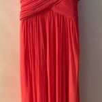La Femme Coral Strapless Gown perfect for prom Photo 0