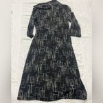 Vintage 90s La Belle Dress Medium Wrap Black Geometric Print USA Photo 1