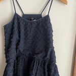 Tibi Fil Coupe Fringe Ruffle Cami Tank Top in Navy Blue Photo 3