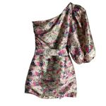 Love Shack Fancy  Altie Veiled Kiss Floral One Shoulder Puff Sleeve Mini Dress 4 Photo 12
