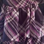 MM Couture  purple plaid tie shoulder‎ sleeveless ruffle blouse medium #MMCT0502 Photo 2
