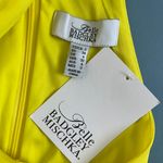 Belle Badgley Mischka Reese Halter Neck Sleeveless Crepe Side Slit Yellow Gown Photo 5