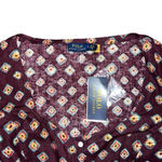 Ralph Lauren Polo  Block-Print Linen‎ Button-Front Top Size 12 Photo 6