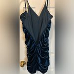 Lulus Jeweled Teal Velvet Ruched Dress Photo 6