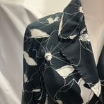 George Womens Black White Floral Trench Coat‎ 4 Classic Preppy Spring Artsy Photo 4