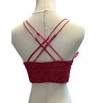 Bralette SZ Sm Crochet Pink Smocking Sweet Generis Cross Back 100% Cotton Boho Photo 4