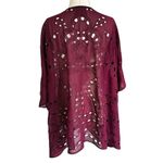 Beautiful Stories Anthropologie Burgundy Cardigan Women Top One Size | 17 Photo 4