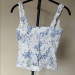 House Of CB  Chicca Blue Floral‎ Top nwot size XS D/DD Photo 5
