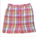 Ralph Lauren Sport Women's Size 8 Linen Vented Pocket Pencil‎ Skirt Pastel Plaid Pink Photo 1