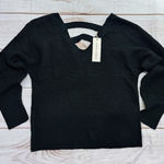 Black V Neck Strappy Back Sweater by Madison + Hudson Size Large NEW Photo 0