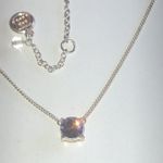 Dana Buchman  Silver Tone Blue CZ Rhinestone Dainty Pendant Necklace Photo 3