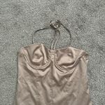 ZARA Pearl Gray Satin Camisole Bodysuit Photo 1