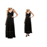 Kingston Grey Medium black ruffle straps, tie on front, empire waist maxi dress Photo 1