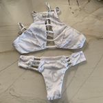 Zaful Silver & White Palm Bikini Set Photo 9