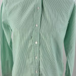Everlane Women’s Button-Up Shirt Green Stripe 100% Cotton Long Sleeve Size 0 Photo 0