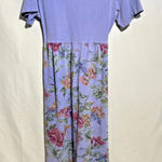 American Vintage VTG Cotton Purple Maxi Dress Floral 90s Mom Teacher Fairy Grunge‎ USA Cottage M Photo 0