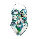 La Blanca NWOT In The Moment Bandeau One Piece Swimsuit Green Multi Print Size 2 Photo 3