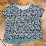 kim rogers  Geometric Print Short Sleeve Blouse 1X Photo 4