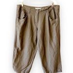 Sandro  Capris Olive Green‎ Linen Bermuda Shorts Size 16 Summer Photo 0