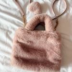 Juicy Couture  Women’s Light Pink Faux Fur Free Love Fluffy Mini Tote Photo 2