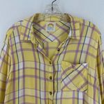 C&C California  Button Down Long Sleeve Flannel Womans Medium Yellow Photo 1