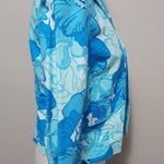 Tommy Hilfiger Turquiose Blue Y2k Floral Cotton Blazer Size Medium Photo 1