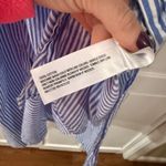 A New Day blue striped gathered waist midi shirt dress large Photo 4