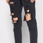 American Eagle  High Rise Comfort Stretch Waistband Destroyed Black Mom Jeans 2 Photo 0