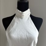 Elegant White Halter Maxi Dress Size M Photo 6