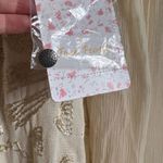 Free People  Cleo Cream Embroidered Flare Sleeve Mock Neck Mini Dress 6 Photo 11