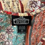 Angie  Boho Floral Middle Tie Short Sleeve Rayon Kimono Women’s Size Medium‎ Photo 3