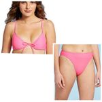 Xhilaration Jrs Pink Underwire + Cheeky High Leg Bikini Set XS 00 NEW Photo 1
