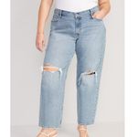 Old Navy Mid Rise Boyfriend Loose Jeans Light Wash Distressed Ripped Jeans 18 R Photo 3