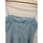 SheIn Midi Dress Size 6 Blue Plaid Tweed Boa Hem Preppy Clueless Strap Back Slit Photo 7