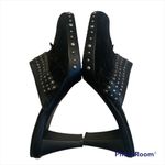 Vaneli Black Suede Studded Closed Toed Heeled Mules Size 8 Photo 8