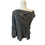 Day to Day  Gray Oversized Balloon Sleeve Textured Crop Peasent Top Size Large Photo 3