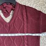Francesca's Cupcake Maroon Knit V-Neck Tie Back Sweater Casual Comfy Medium Francesca’s Photo 5